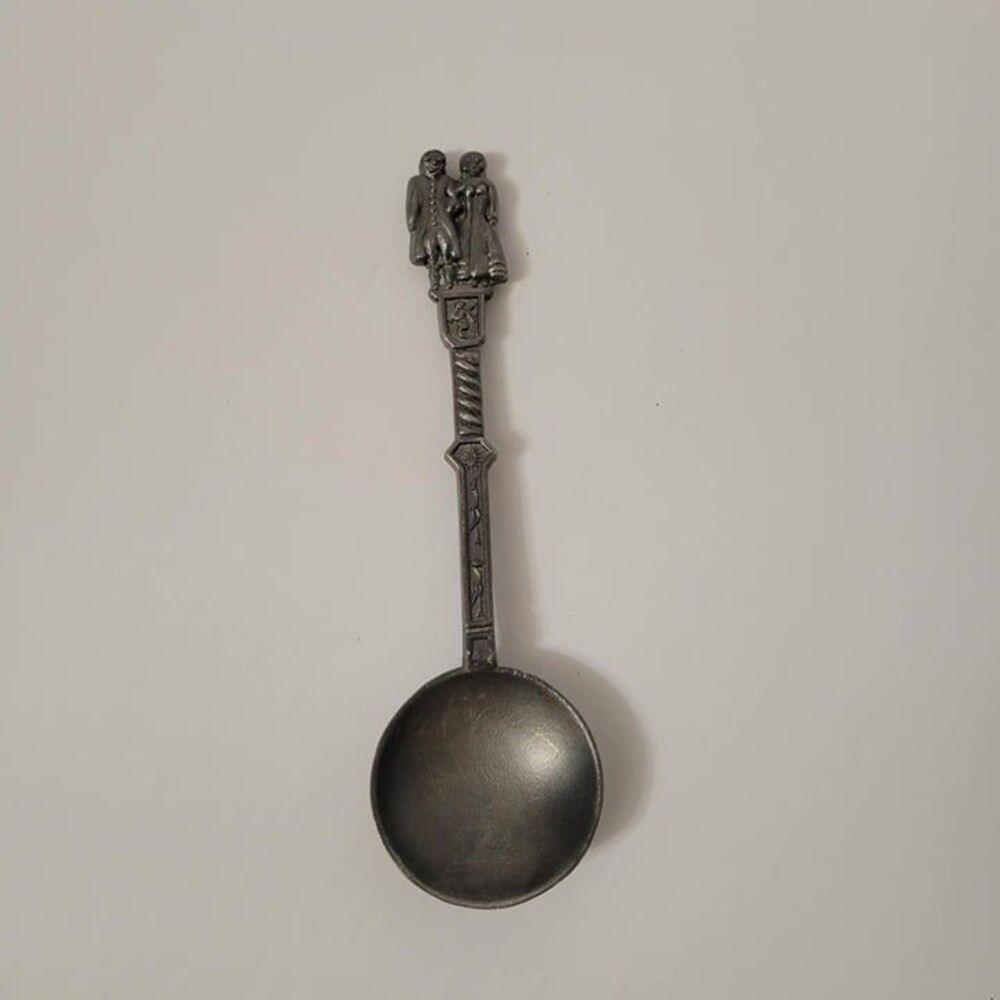 Vintage Dutch Pewter Wedding Spoon